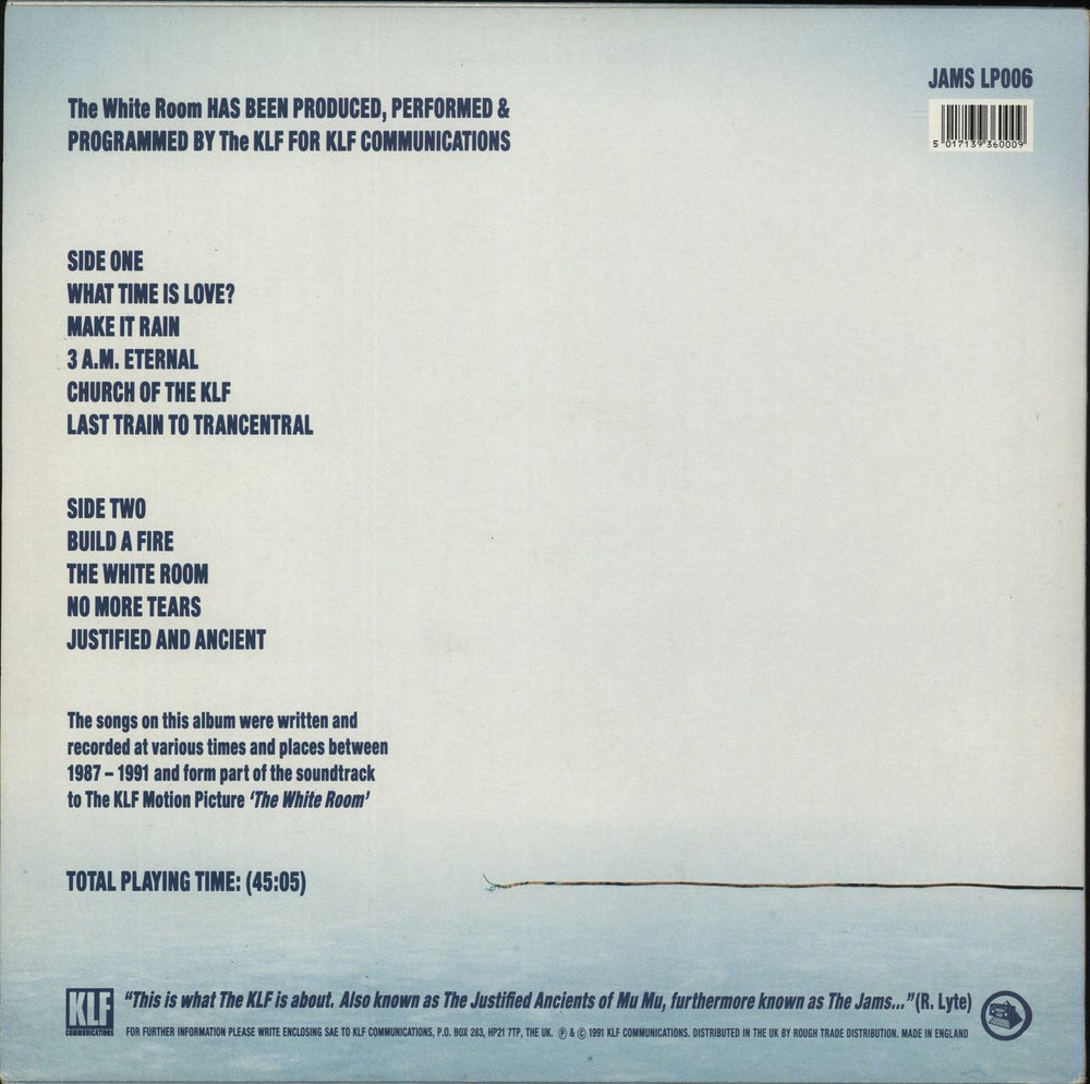 KLF The White Room + Merchandise insert - EX UK vinyl LP album (LP record) 5017139360009