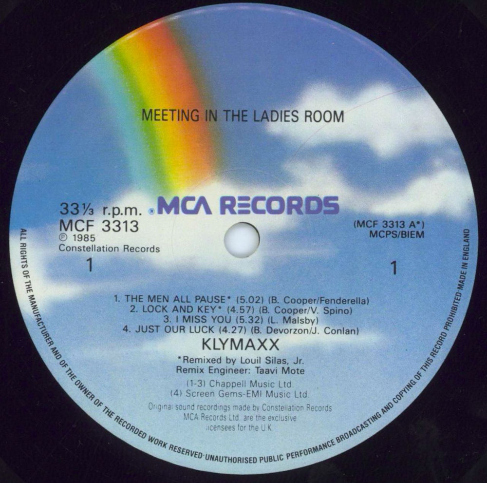 Klymaxx Meeting In The Ladies Room UK vinyl LP album (LP record) XXKLPME816633