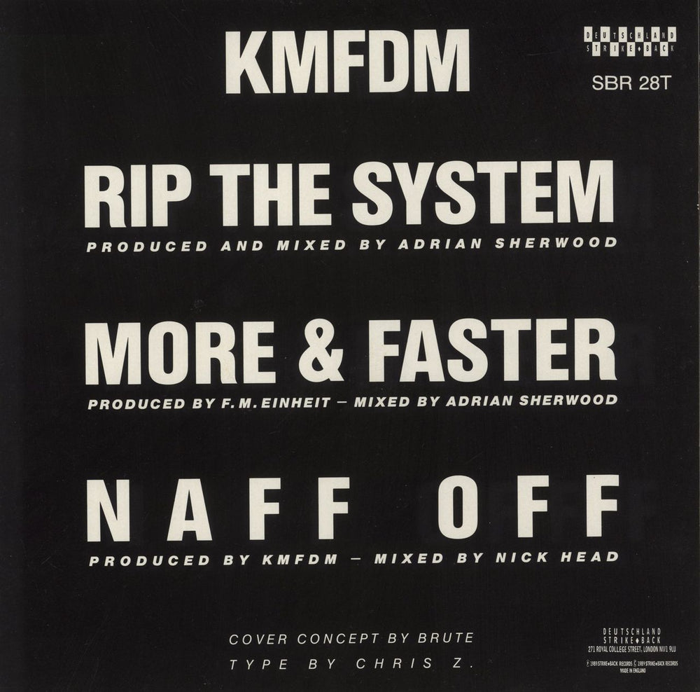 KMFDM More & Faster US 12" vinyl single (12 inch record / Maxi-single) 017837907716