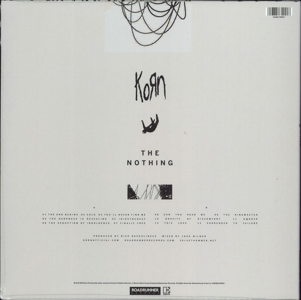 Korn The Nothing - White Vinyl - Stickered Shrink UK vinyl LP album (LP record) 016861740917