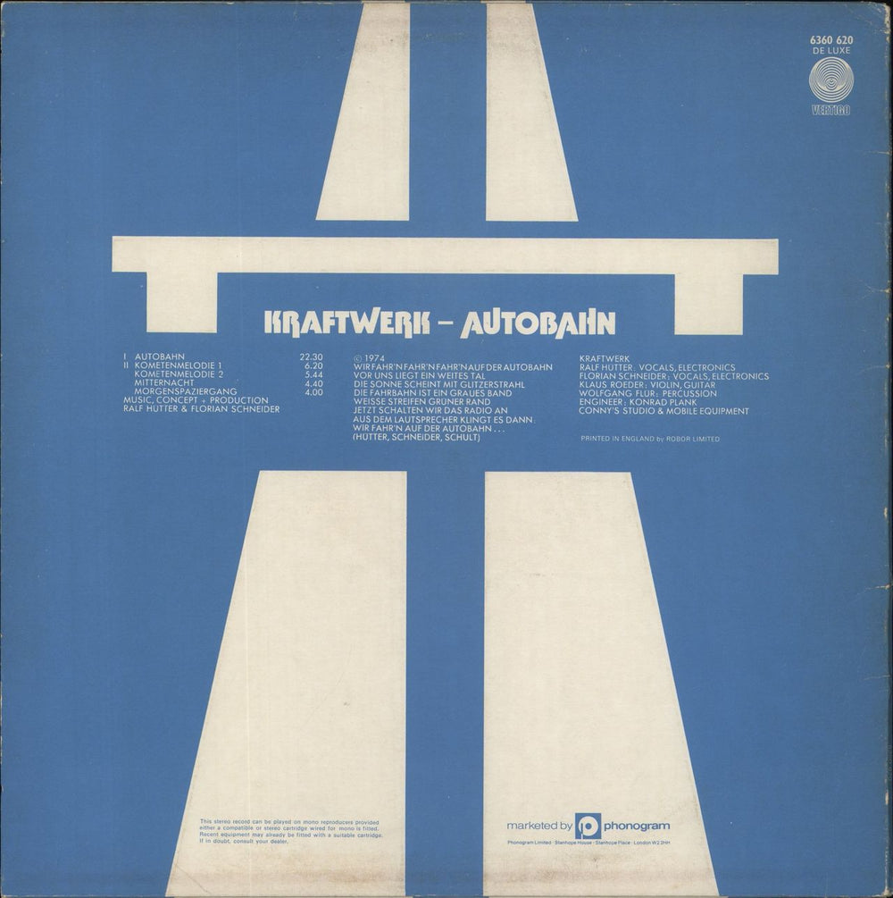 Kraftwerk Autobahn - 1st - VG UK vinyl LP album (LP record)