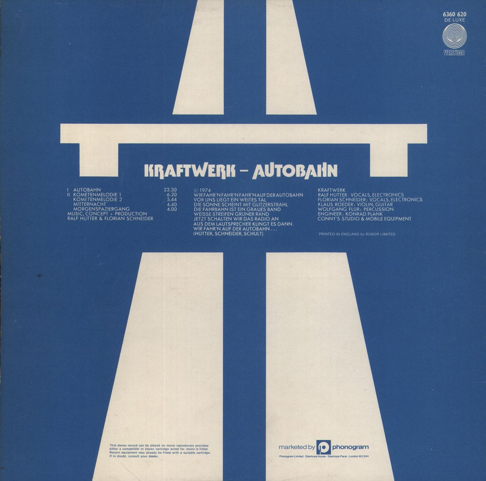 Kraftwerk Autobahn - 2nd UK vinyl LP album (LP record)