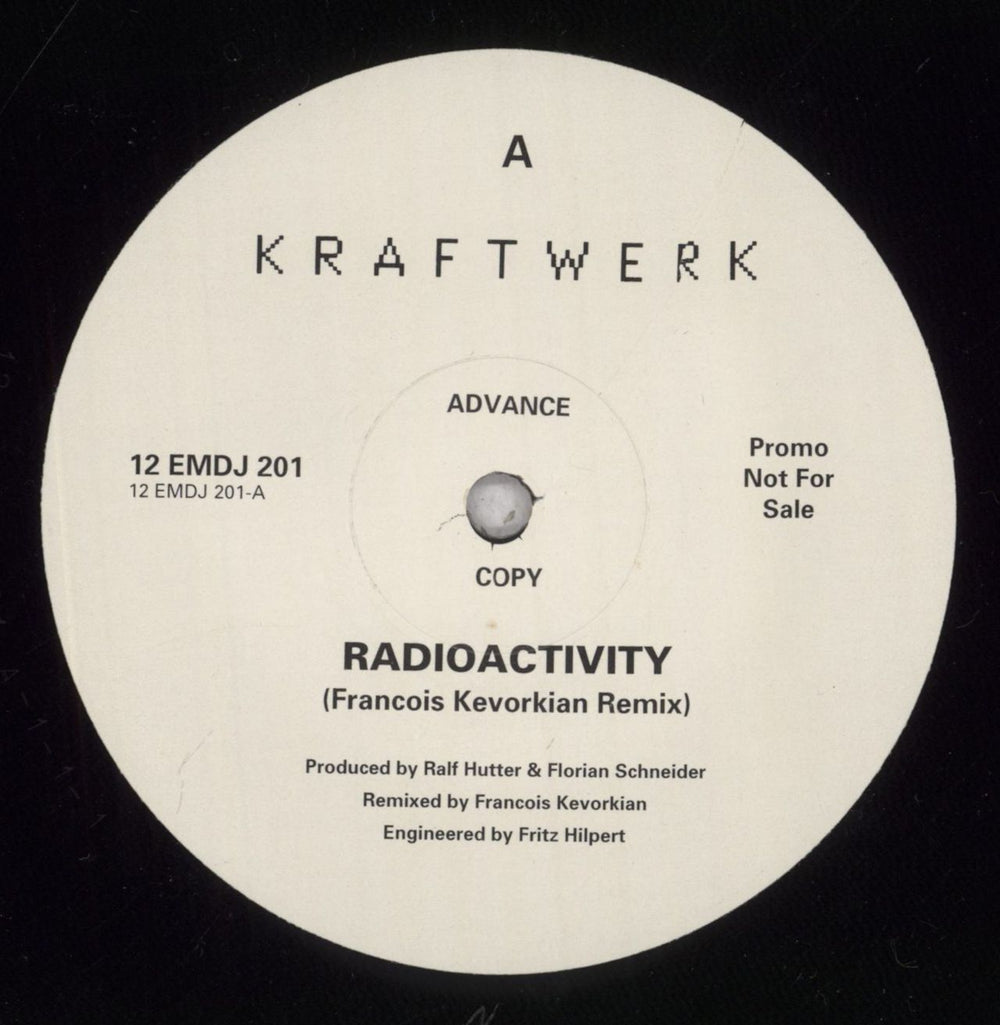 Kraftwerk Radioactivity UK Promo 12" vinyl single (12 inch record / Maxi-single) 12EMDJ201