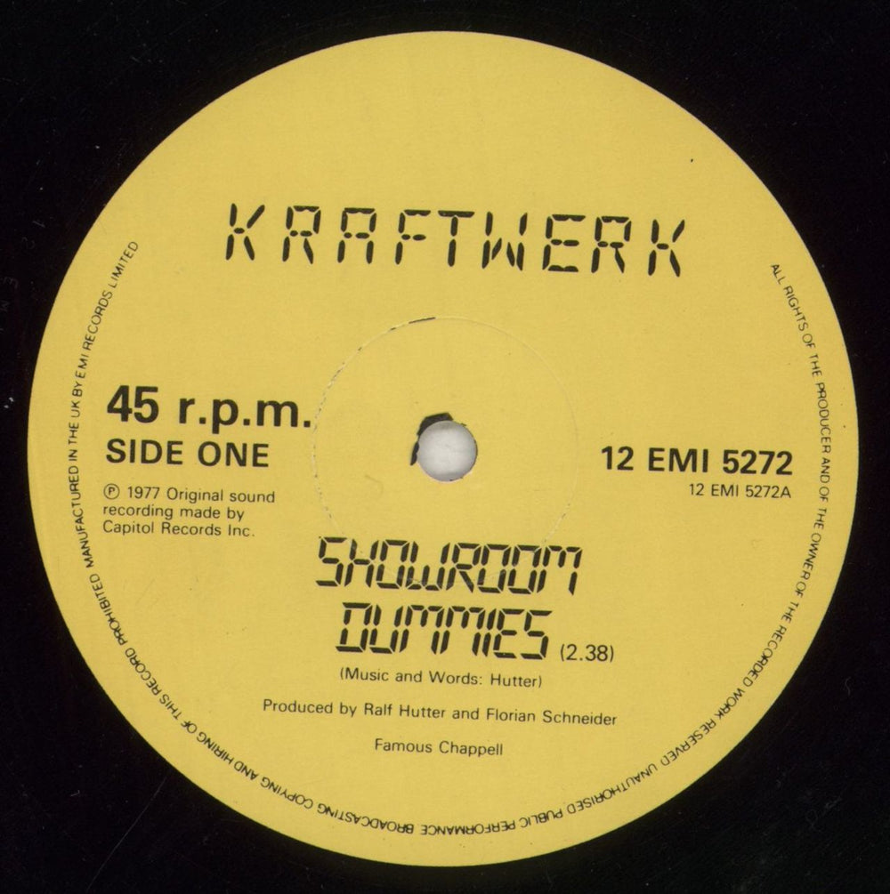 Kraftwerk Showroom Dummies - VG UK 12" vinyl single (12 inch record / Maxi-single) KRA12SH853870