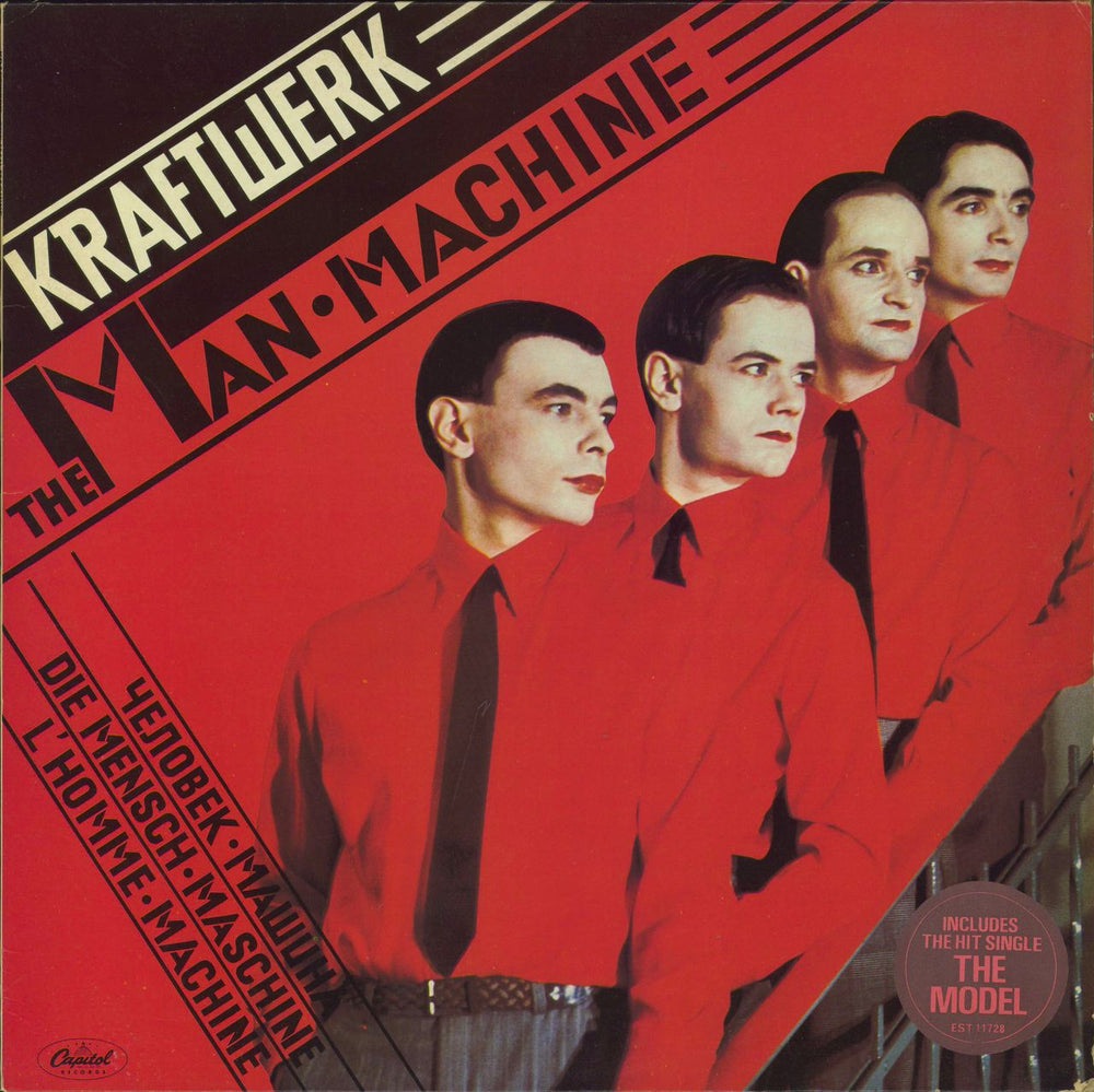 Kraftwerk The Man-Machine + Inner - Stickered UK vinyl LP album (LP record) E-ST11728