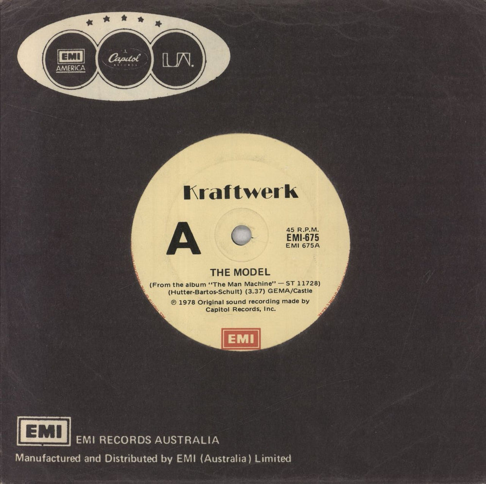 Kraftwerk The Model Australian 7" vinyl single (7 inch record / 45) EMI-675