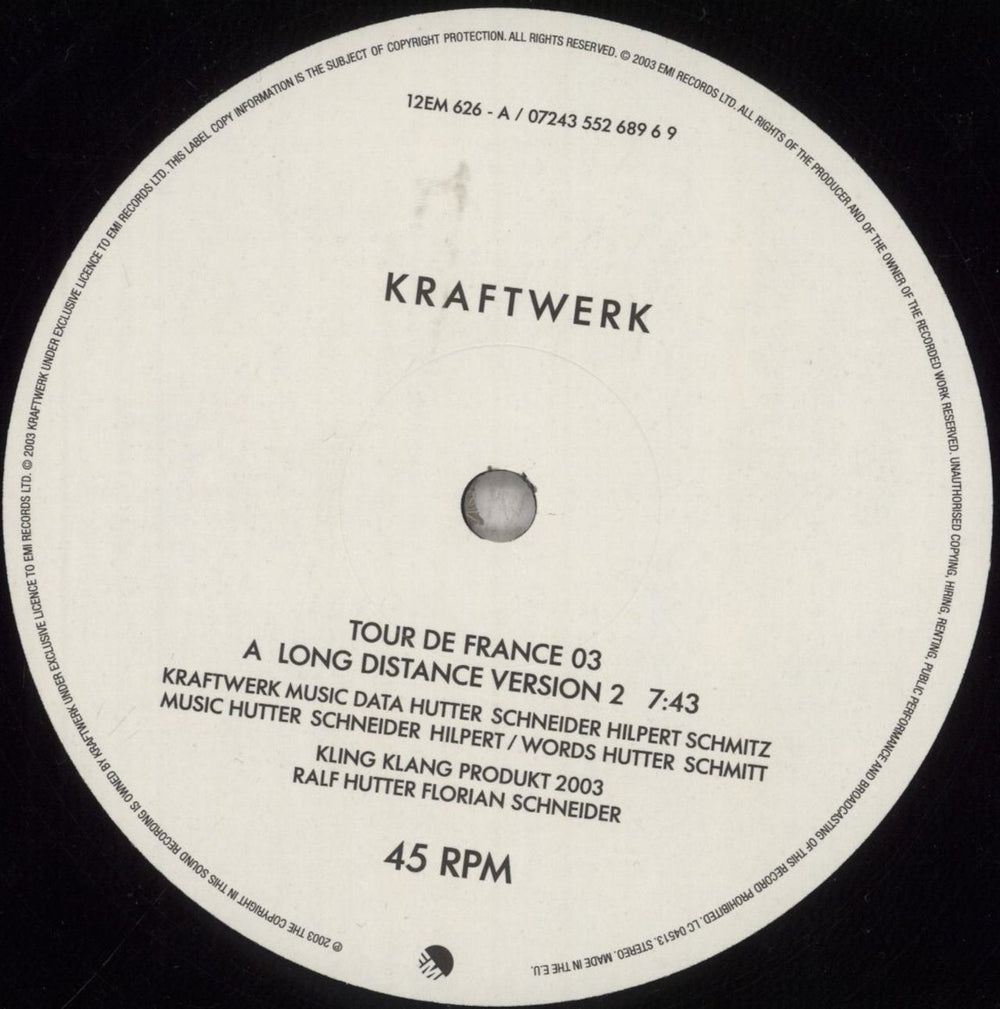 Kraftwerk Tour De France 2003 UK 12" vinyl single (12 inch record / Maxi-single) KRA12TO250596