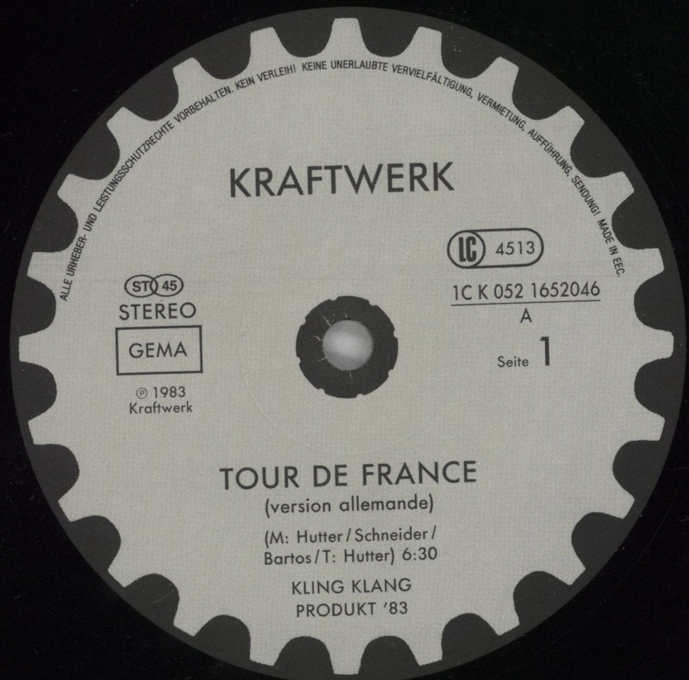 Kraftwerk Tour De France - EX German 12" vinyl single (12 inch record / Maxi-single) KRA12TO825371