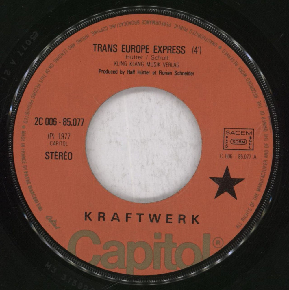 Kraftwerk Trans Europe Express - EX French 7" vinyl single (7 inch record / 45) KRA07TR834430