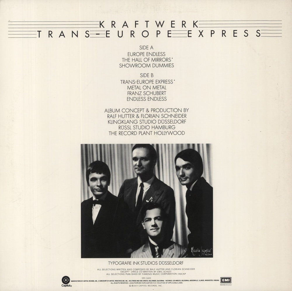 Kraftwerk Trans-Europe Express US vinyl LP album (LP record)