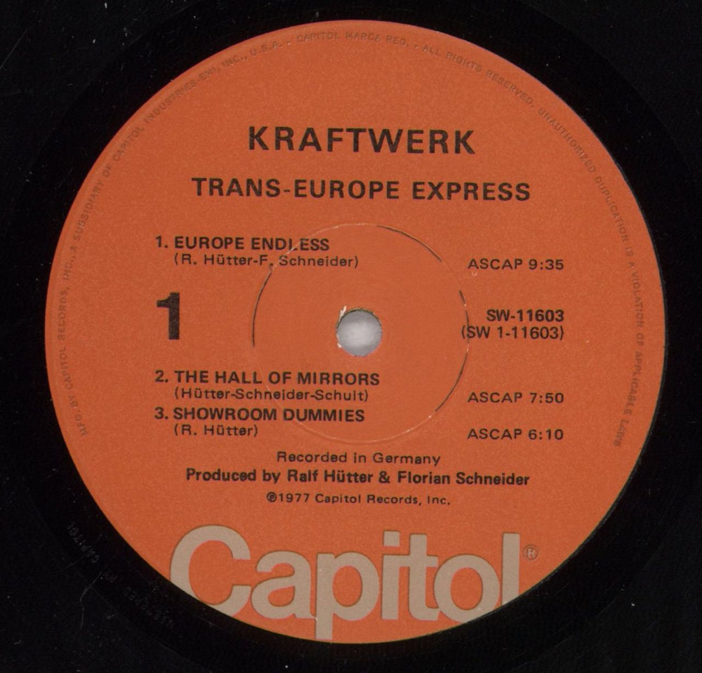 Kraftwerk Trans-Europe Express US vinyl LP album (LP record) KRALPTR444803