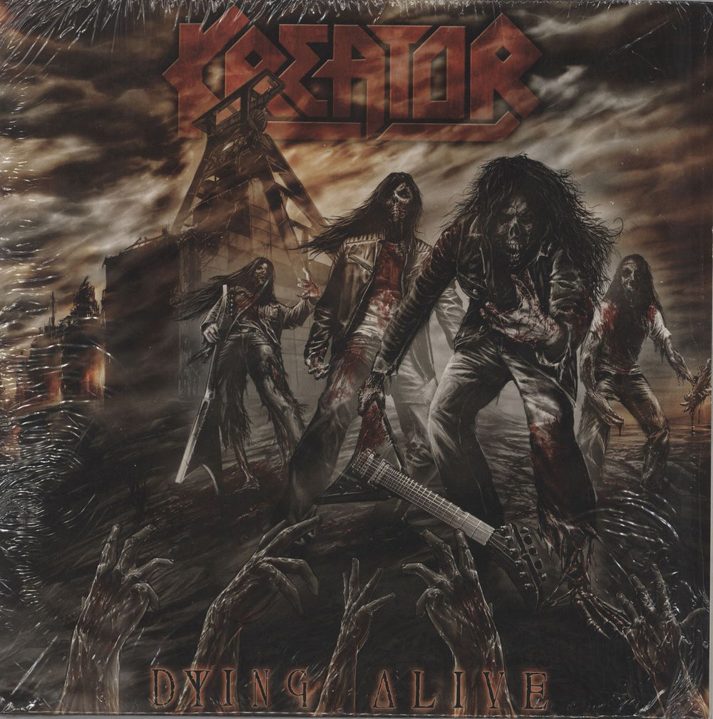 Kreator Dying Alive - Clear/Red/Orange Splatter - Shrink German 2-LP vinyl record set (Double LP Album) BOBV594LPLTD