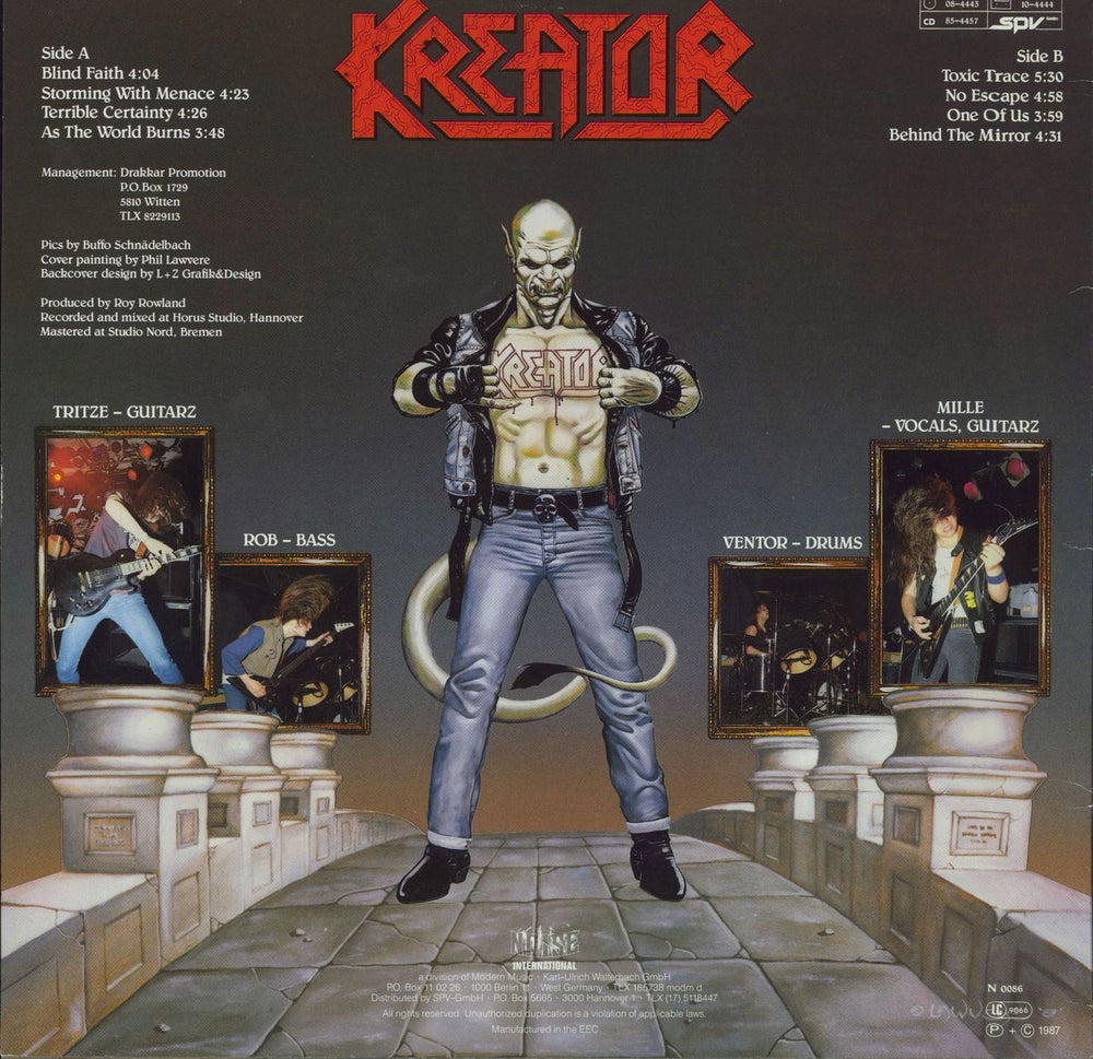 Kreator Terrible Certainty + Inner German vinyl LP album (LP record)