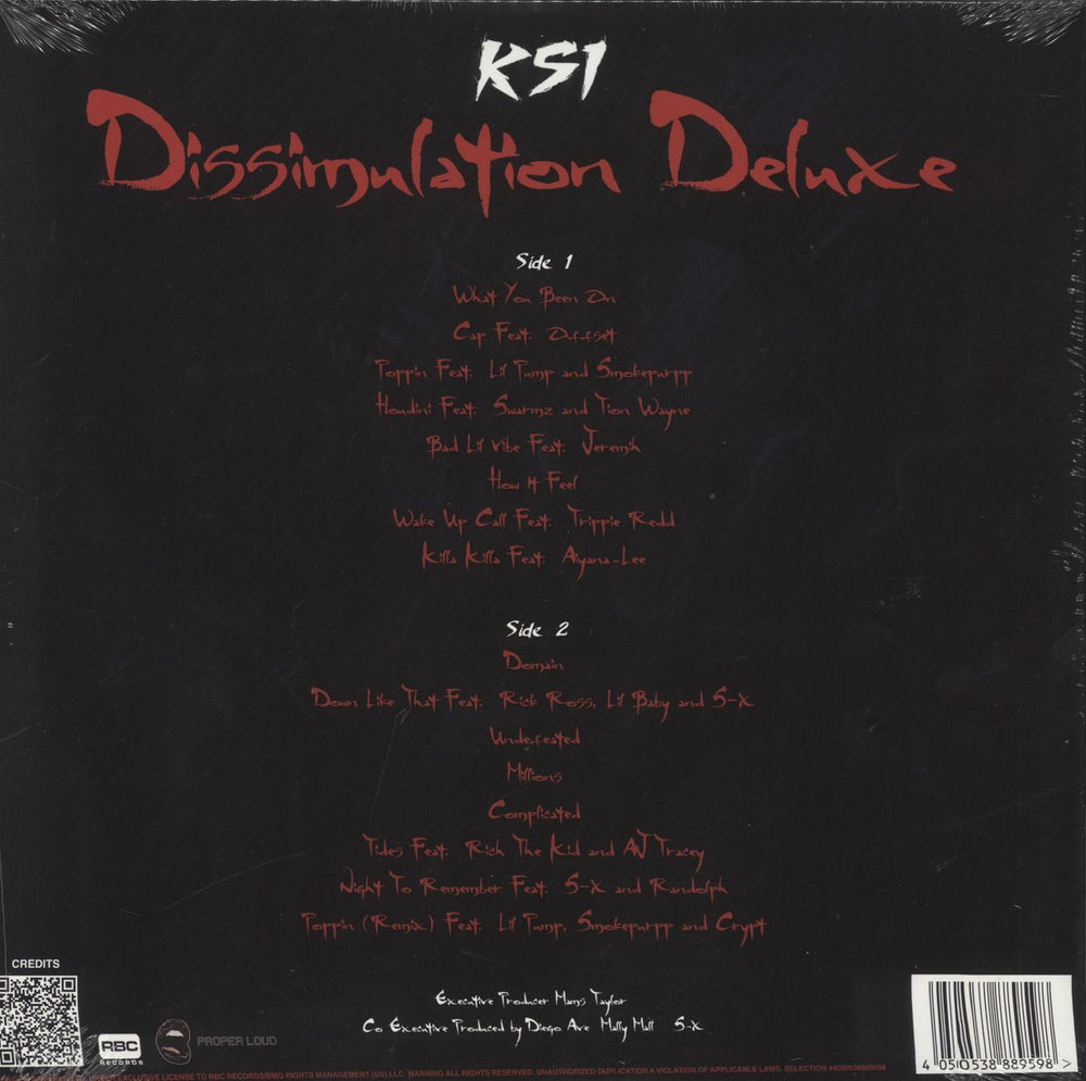 KSI Dissumulation - Silver & Red Splatter Vinyl - Sealed UK vinyl LP album (LP record) 4050538889598