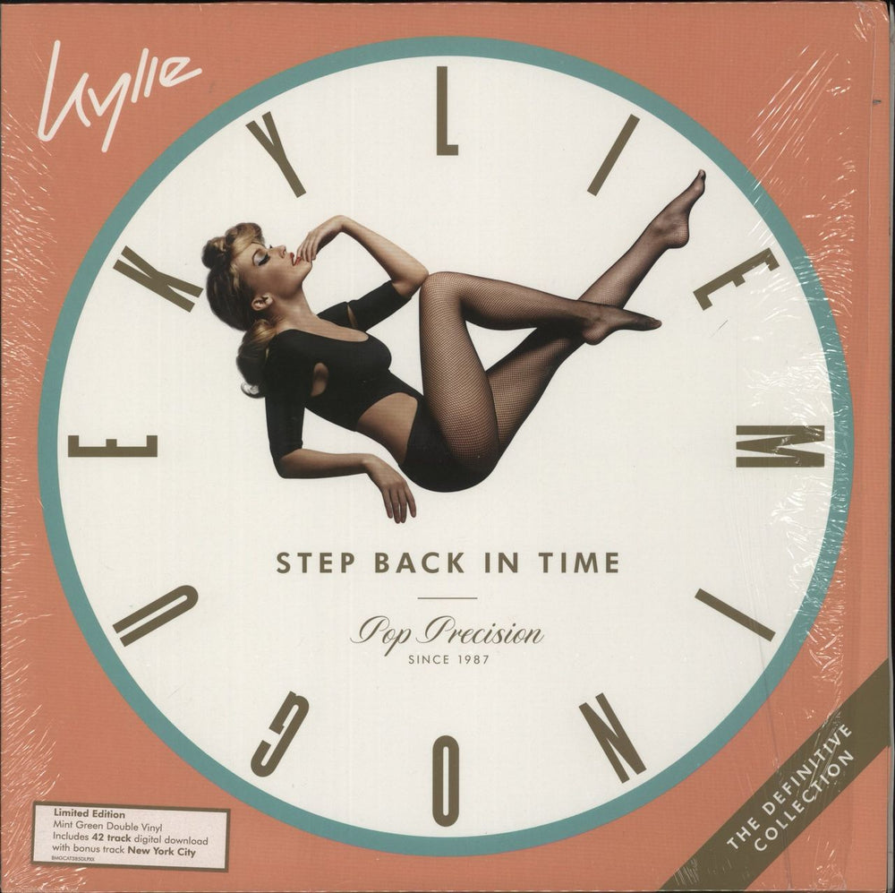 Kylie Minogue Step Back In Time: The Definitive Collection - Mint Green Vinyl + Opened Shrink UK 2-LP vinyl record set (Double LP Album) BMGCAT385DLPXX
