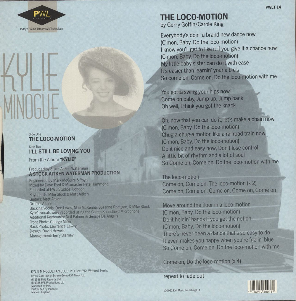 Kylie Minogue The Locomotion - p/s UK 12" vinyl single (12 inch record / Maxi-single) 5016919300167