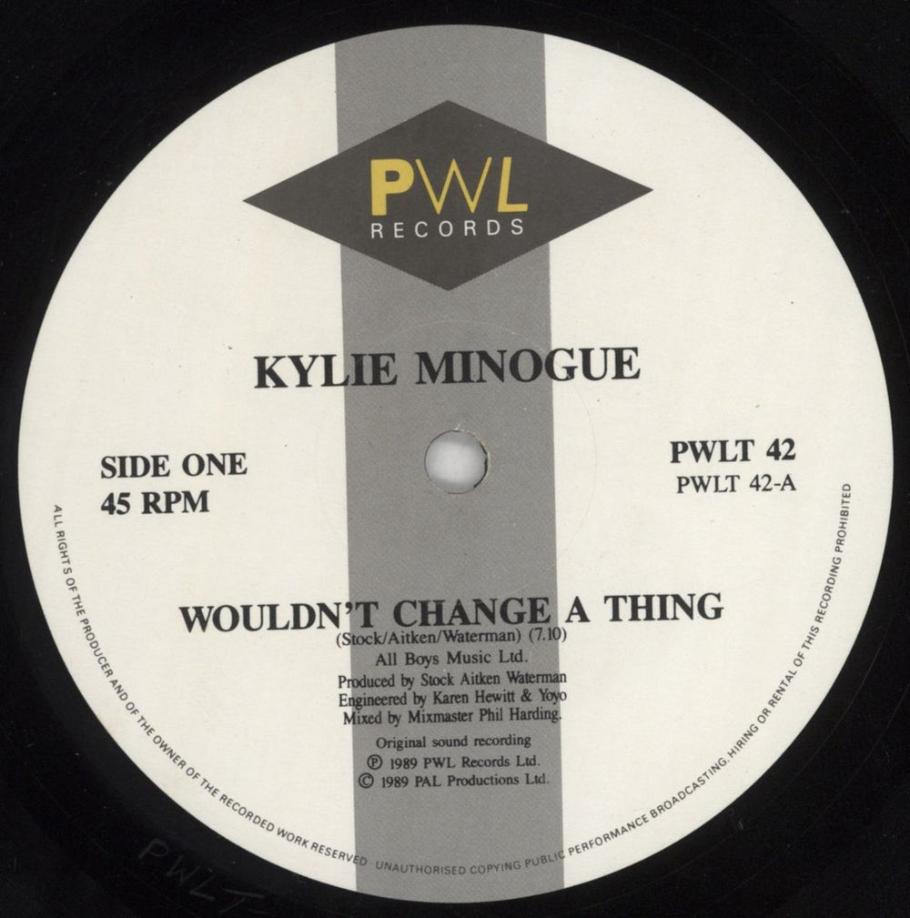 Kylie Minogue Wouldn't Change A Thing UK 12" vinyl single (12 inch record / Maxi-single) KYL12WO37001