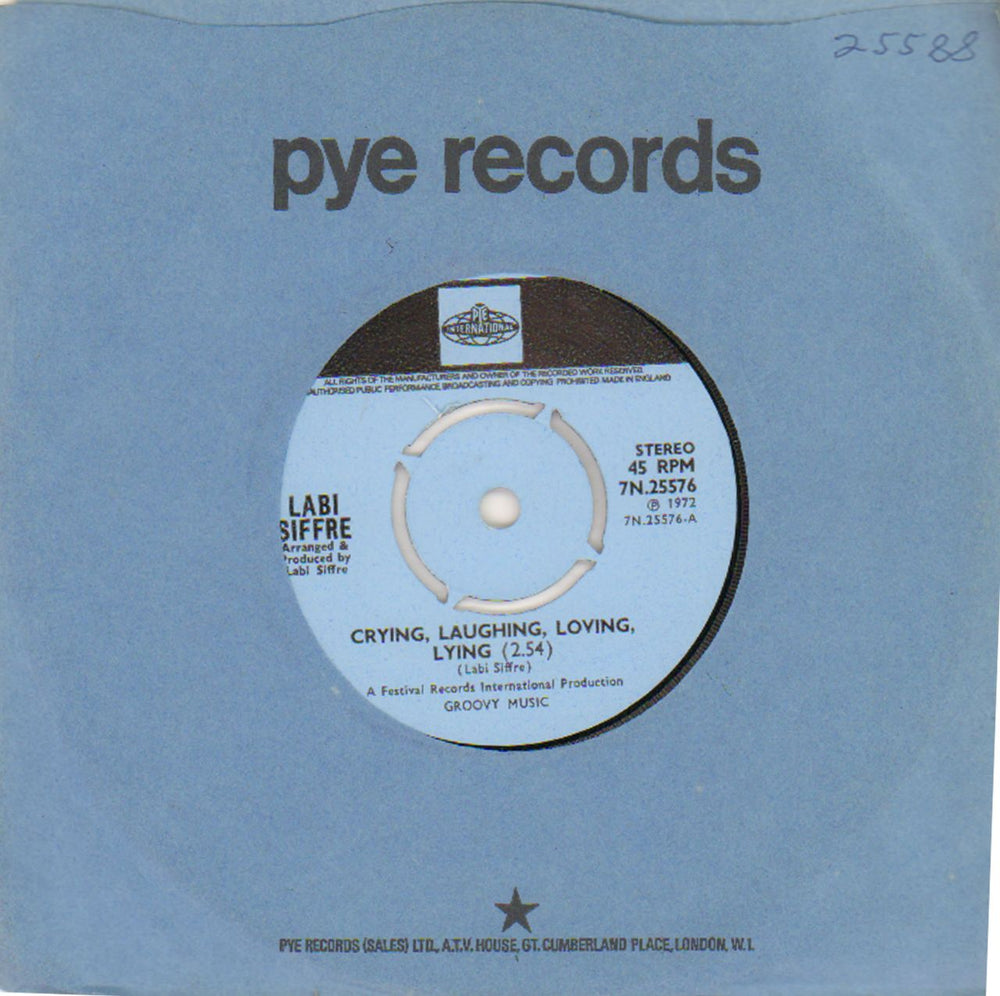 Labi Siffre Crying, Laughing, Loving, Lying UK 7" vinyl single (7 inch record / 45) 7N.25576