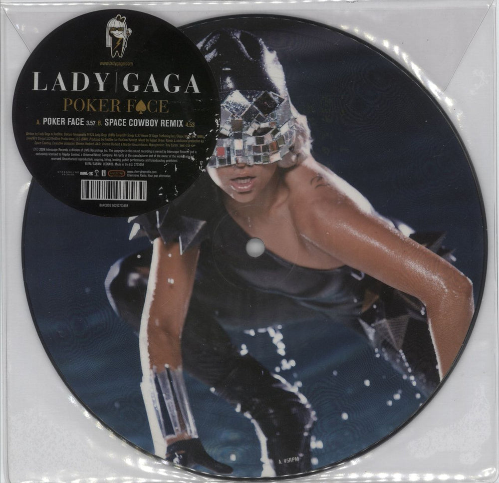 Lady Gaga Poker Face UK 7" vinyl picture disc (7 inch picture disc single) 2703458