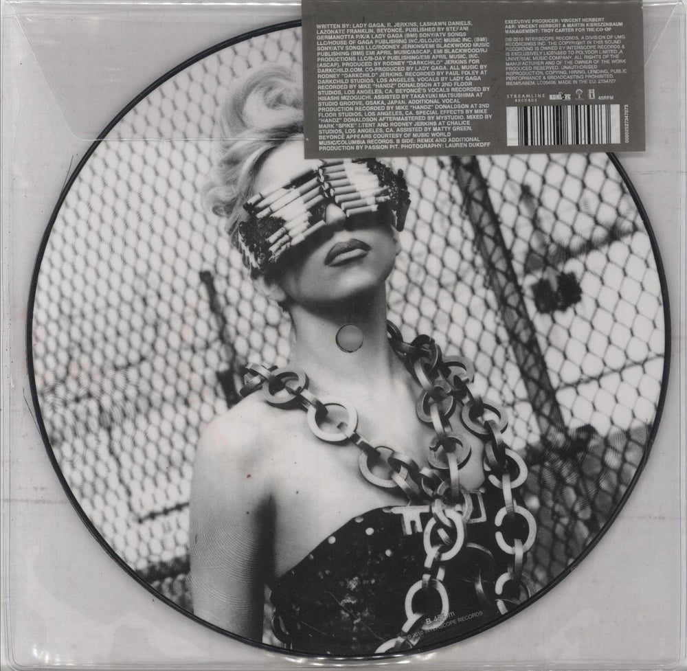 Lady Gaga Telephone UK 7" vinyl picture disc (7 inch picture disc single) 602527347073