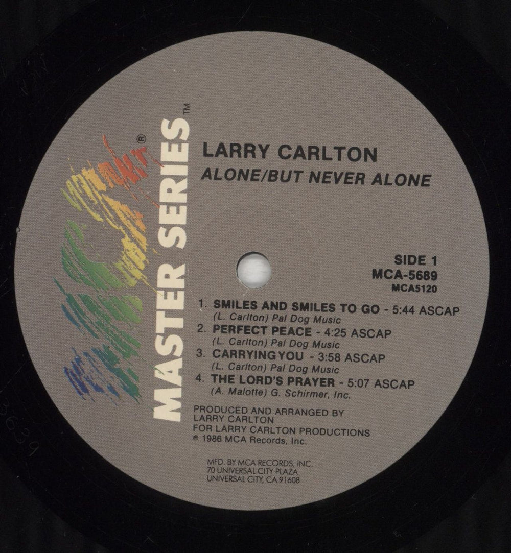 Larry Carlton Alone/But Never Alone - EX US vinyl LP album (LP record) LC5LPAL811880