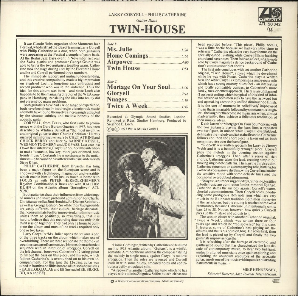 Larry Coryell Twin-House German vinyl LP album (LP record)