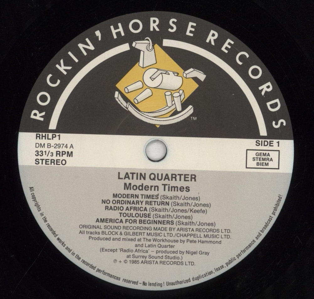 Latin Quarter Modern Times UK vinyl LP album (LP record) LTQLPMO207852