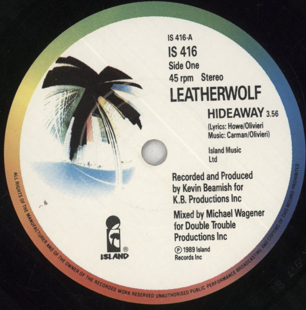 Leatherwolf Hideaway + Poster Bag UK 7" vinyl single (7 inch record / 45) OLF07HI853232