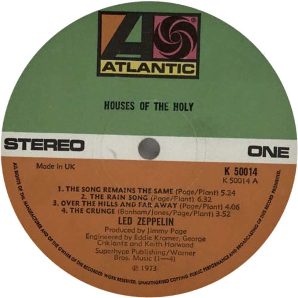 Led Zeppelin Houses Of The Holy - 1st - EX UK vinyl LP album (LP record) ZEPLPHO577347