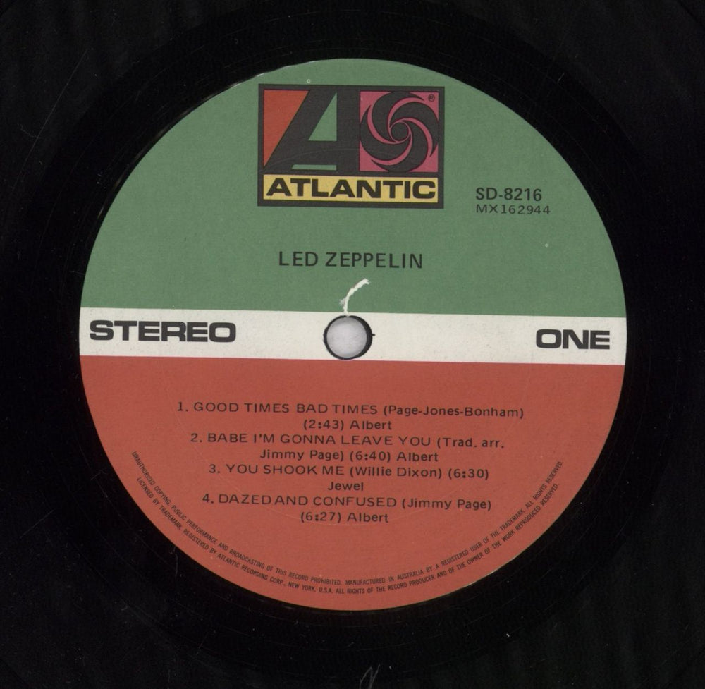 Led Zeppelin Led Zeppelin Australian vinyl LP album (LP record)