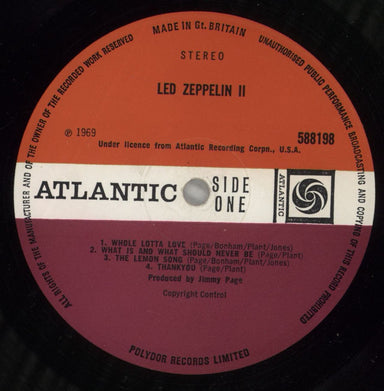 LED ZEPPELIN★II UK Atlantic Red/Maroon オ Lot 312 - LED ZEPPELIN - II LP (PLUM/ RED - WRECK