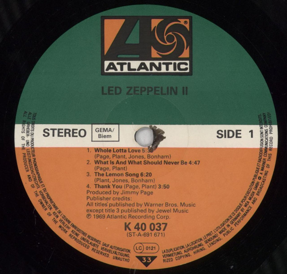 Led Zeppelin Led Zeppelin II - Mid 80s German vinyl LP album (LP record) ZEPLPLE558221