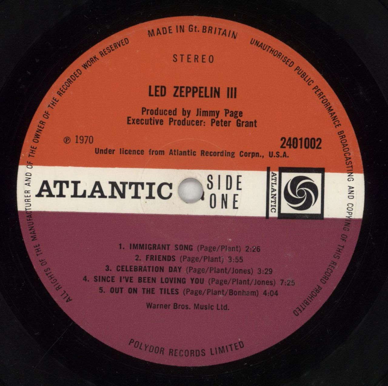LED ZEPPELIN★III UK Atlantic Red/Maroon LED ZEPPELIN☆III UK Atlantic Red/Maroon Led Zeppelin III 1st UK