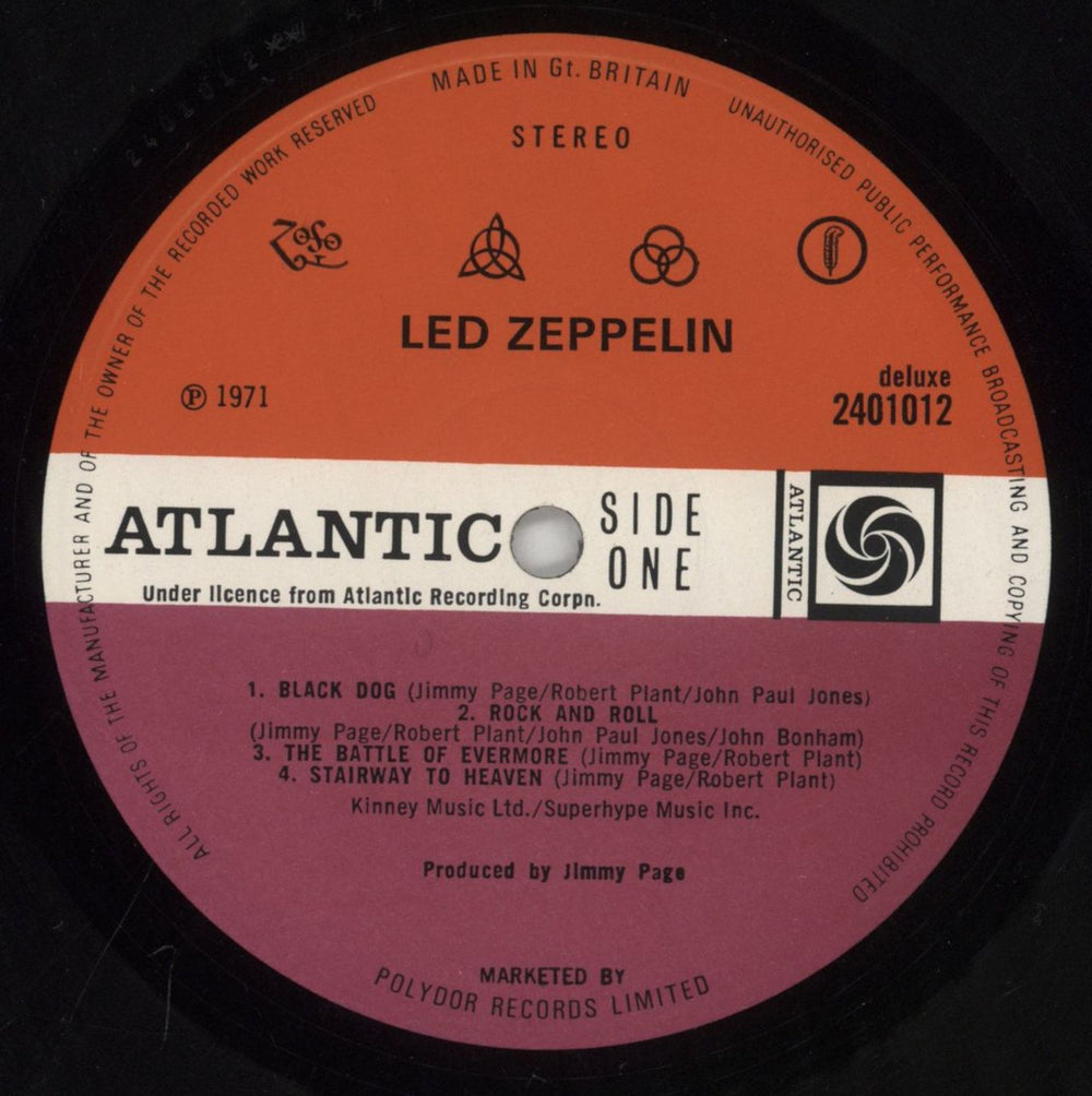 Led Zeppelin Led Zeppelin IV - 4th - EX UK vinyl LP album (LP record) ZEPLPLE592400