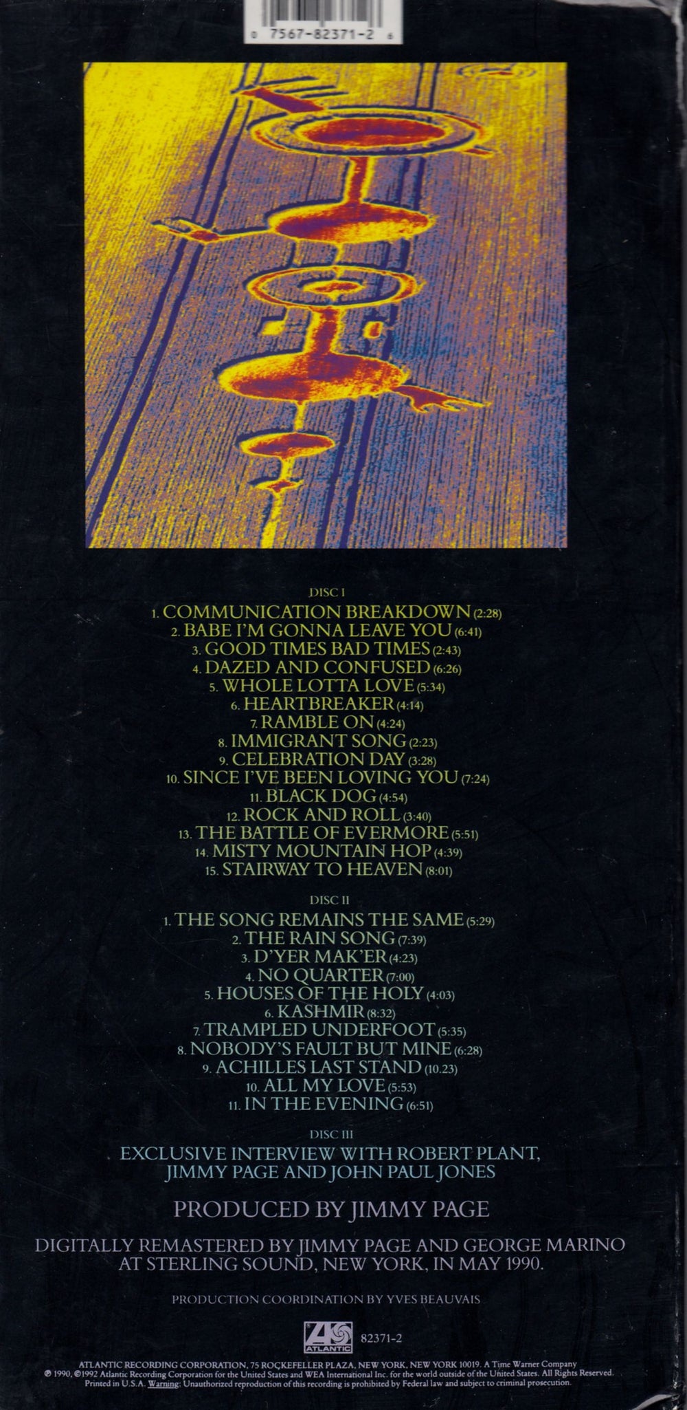 Led Zeppelin Remasters - 3 Cd Set US 3-CD album set (Triple CD) ZEP3CRE04866