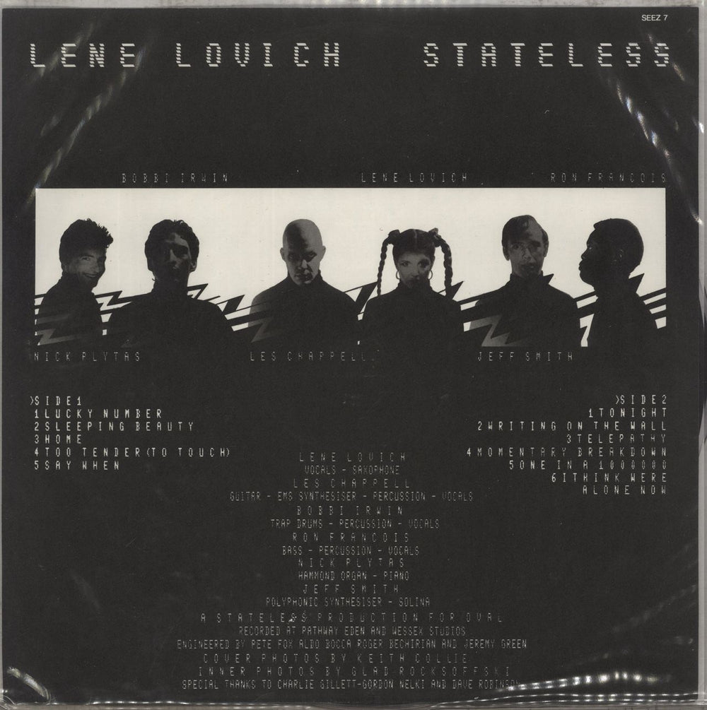 Lene Lovich Stateless + Insert UK picture disc LP (vinyl picture disc album)