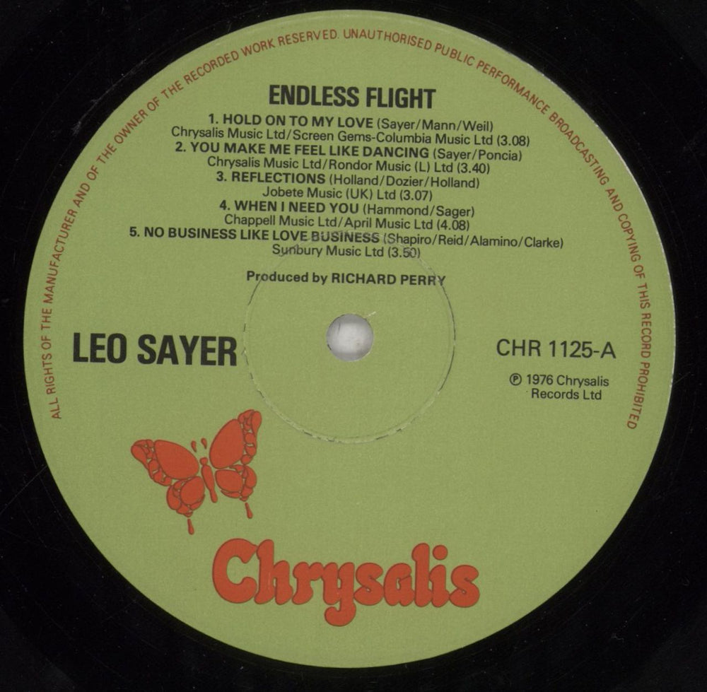 Leo Sayer Endless Flight UK vinyl LP album (LP record) LSYLPEN268545