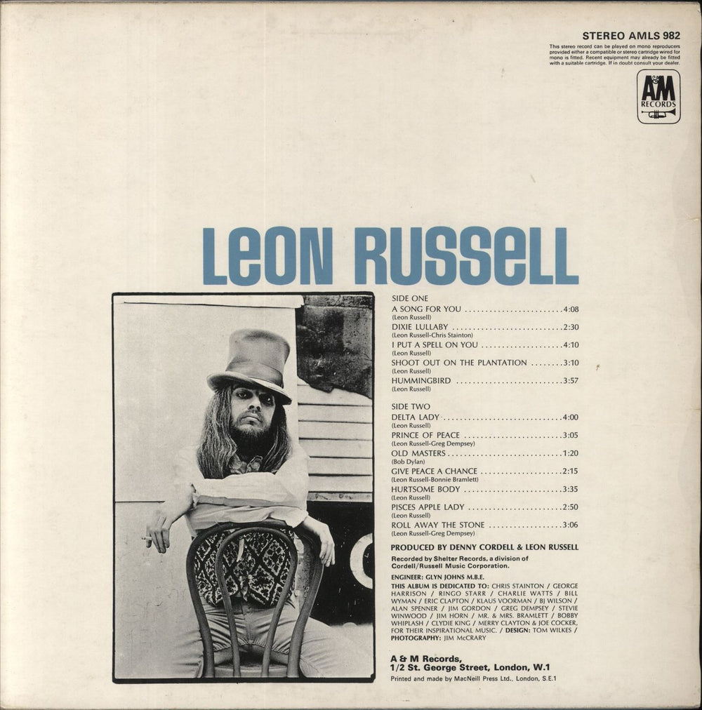 Leon Russell Leon Russell UK vinyl LP album (LP record)