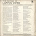 Leonard Cohen Songs Of Leonard Cohen - front lam UK vinyl LP album (LP record)