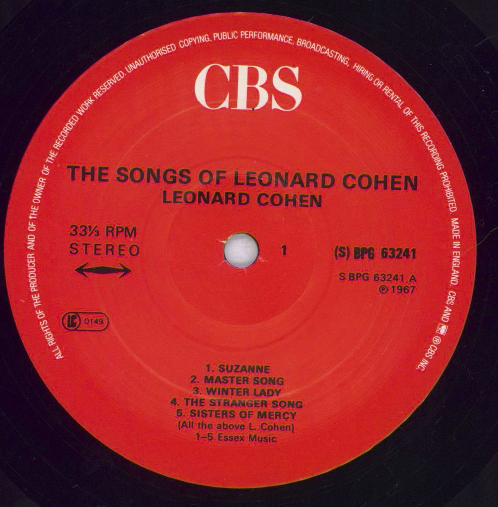 Leonard Cohen Songs Of Leonard Cohen - shrink UK vinyl LP album (LP record) COHLPSO830625