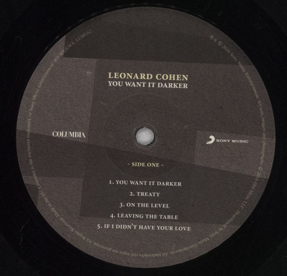 Leonard Cohen You Want It Darker UK vinyl LP album (LP record) COHLPYO837772