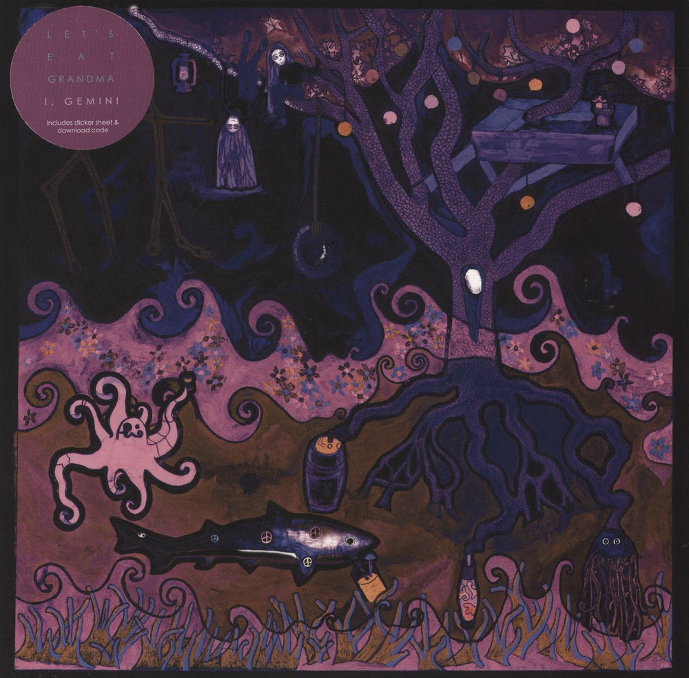 Let's Eat Grandma I, Gemini - Magenta Vinyl + Sticker Sheet UK vinyl LP album (LP record) TRANS227X