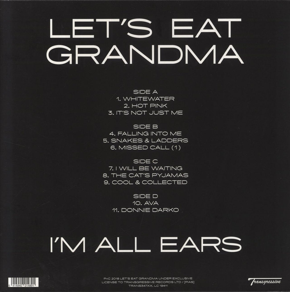 Let's Eat Grandma I'm All Ears - Clear & Purple Marbled Vinyl UK 2-LP vinyl record set (Double LP Album) 5414940014891