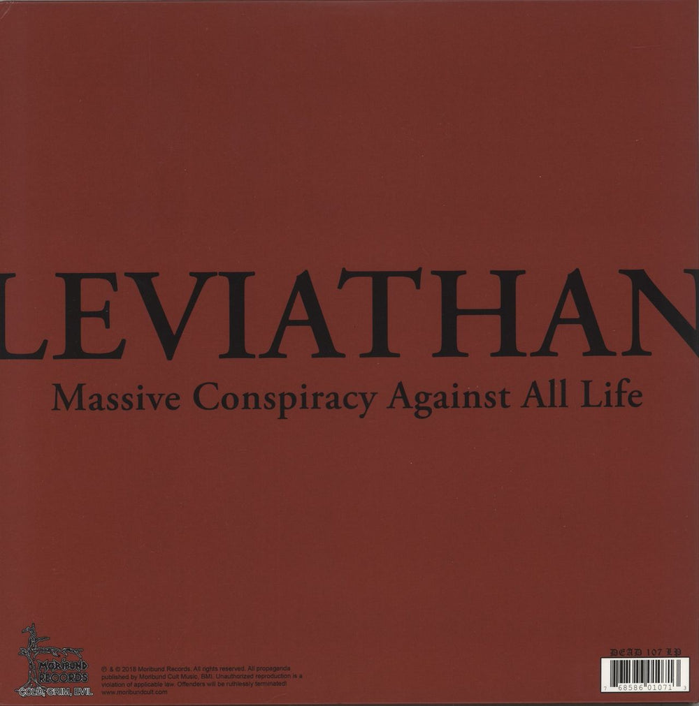 Leviathan (Black Metal) Massive Conspiracy Against All Life - Red w/ White Splatter Vinyl US 2-LP vinyl record set (Double LP Album) 768586010713