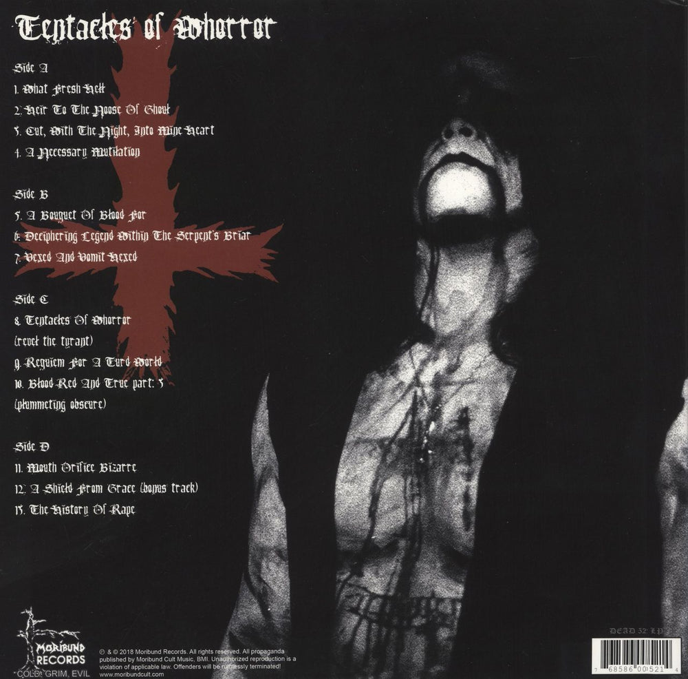 Leviathan (Black Metal) Tentacles of Whorror - White With Red Splatter Vinyl US 2-LP vinyl record set (Double LP Album)