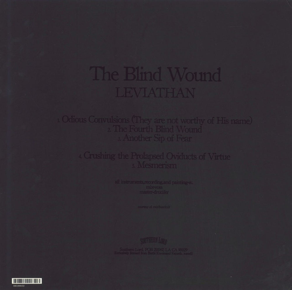 Leviathan (Black Metal) The Blind Wound US 12" vinyl single (12 inch record / Maxi-single) 808720006513