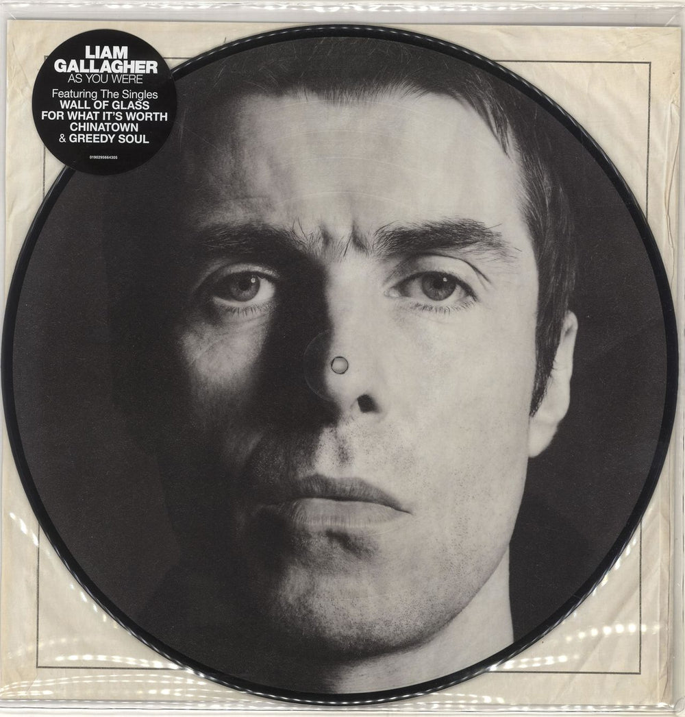 Liam Gallagher As You Were UK picture disc LP (vinyl picture disc album) 0190295664305