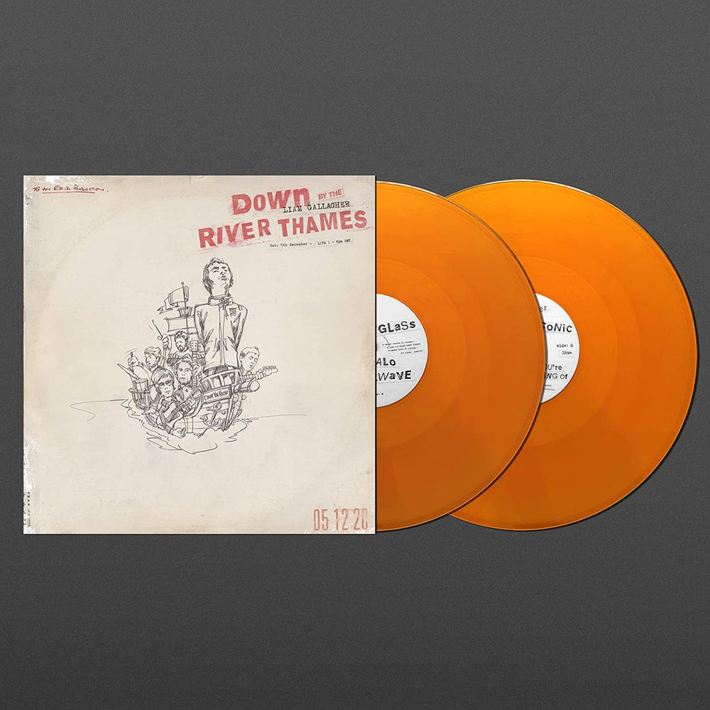 Liam Gallagher Down By The River Thames - Orange Vinyl - Sealed UK 2-LP vinyl record set (Double LP Album) 190296739415