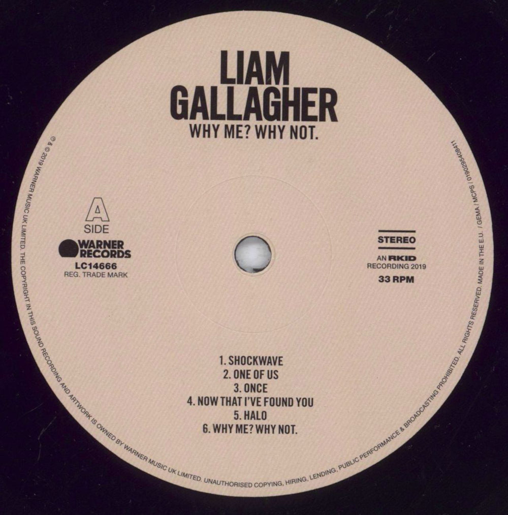 Liam Gallagher Why Me? Why Not - 140gram Vinyl UK vinyl LP album (LP record) LGLLPWH833350