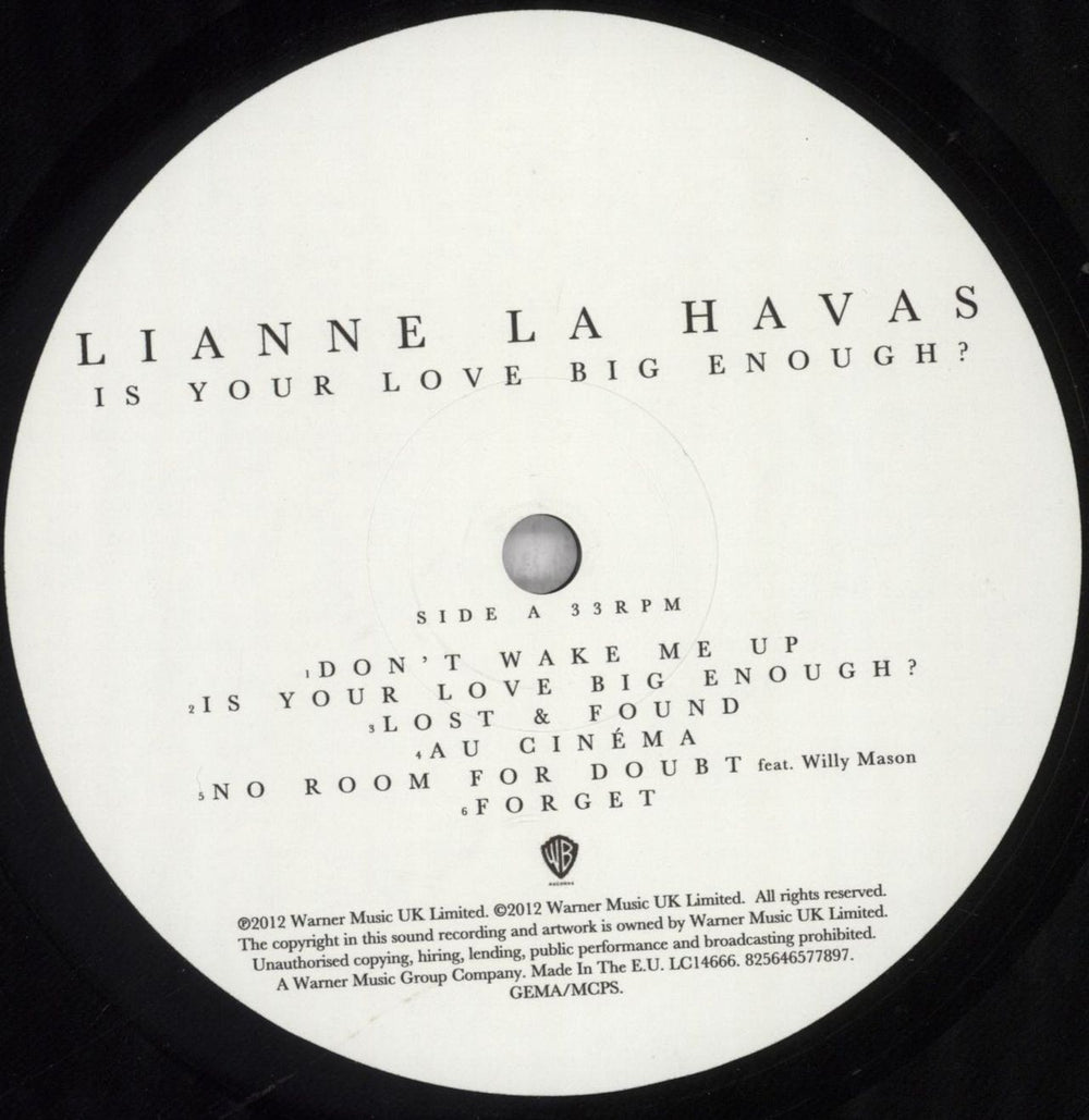 Lianne La Havas Is Your Love Big Enough?: 2017 Reissue - 180gram Vinyl UK vinyl LP album (LP record) L8GLPIS835629